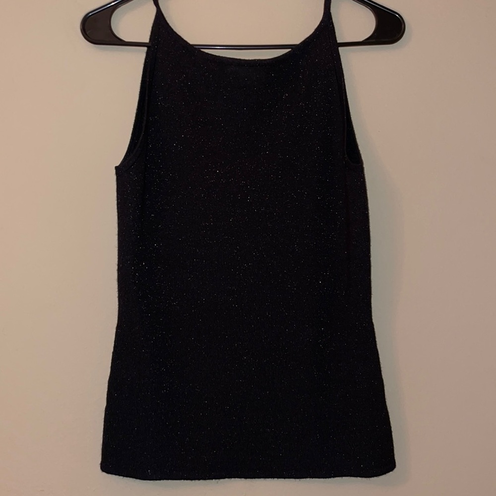 YESSICA Black sleeveless shimmer top